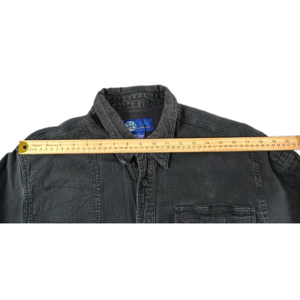 SIGARMS SIGTAC Ripstop Cotton Sport Shirt Shooting Pad Hunt Mens Sz LG Black - Picture 9 of 10